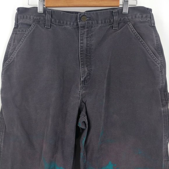 Vintage Carhartt Custom Painted Dye Dungaree 36x30 - Picture 2 of 8